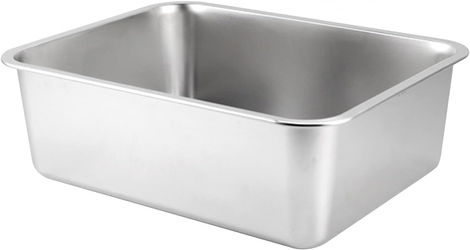 Cat Metal Kitten Litter Pan Kitten Potty Pan Rustproof Smooth Surface Top Open High Sides, 45X35X10Cm