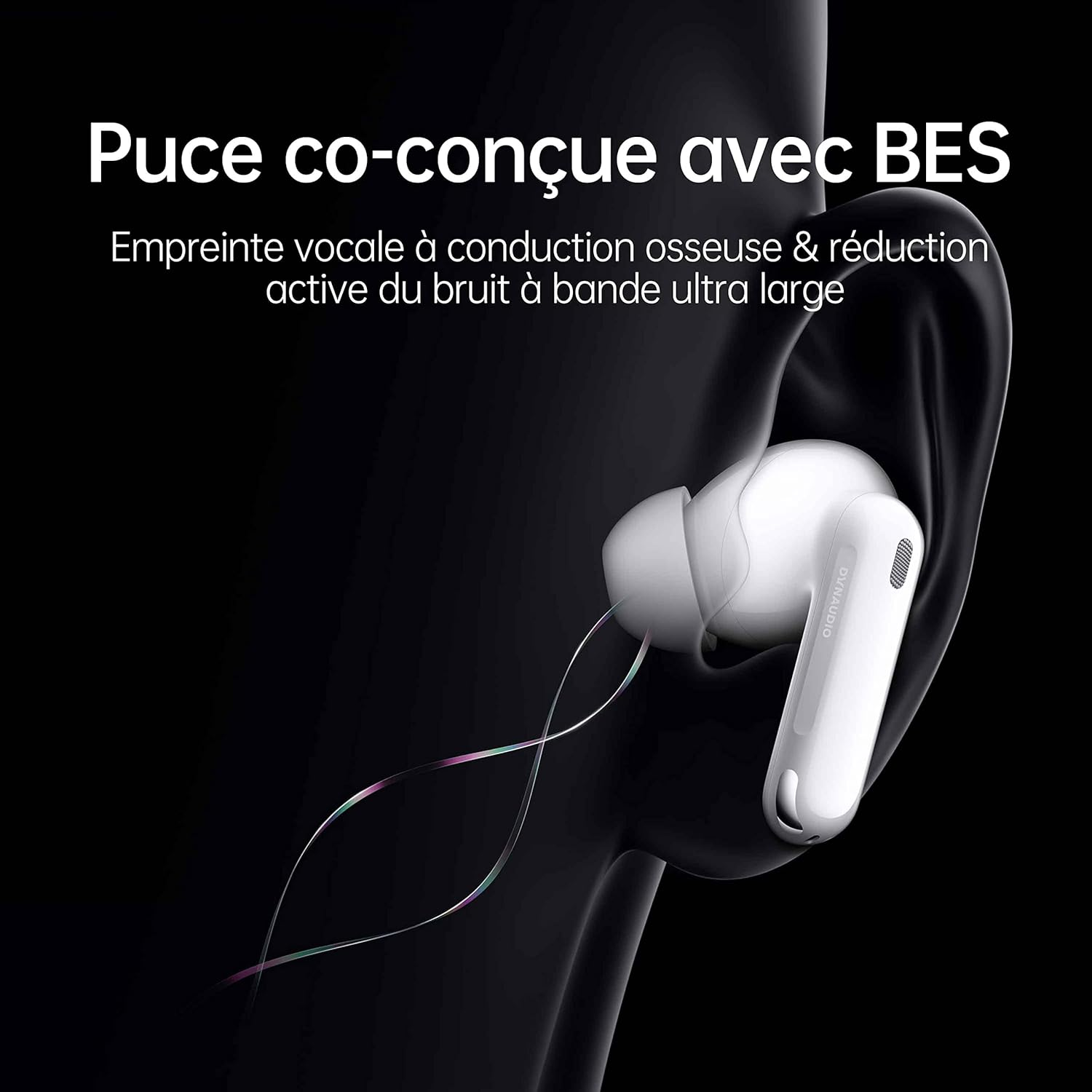 OPPO Enco X2 - Wireless Bluetooth Headphones - Half In-Ear Headphones - Simultaneous Binaural Sound - Active Noise Cancelling - Rechargeable Battery - Includes Case - Black [FR Version] image number 1