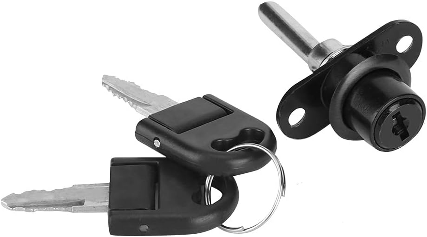 Furniture Drawer Wardrobe File Cabinet Lock Set Office Security (16Mm Black Single Lock Head) image number 5