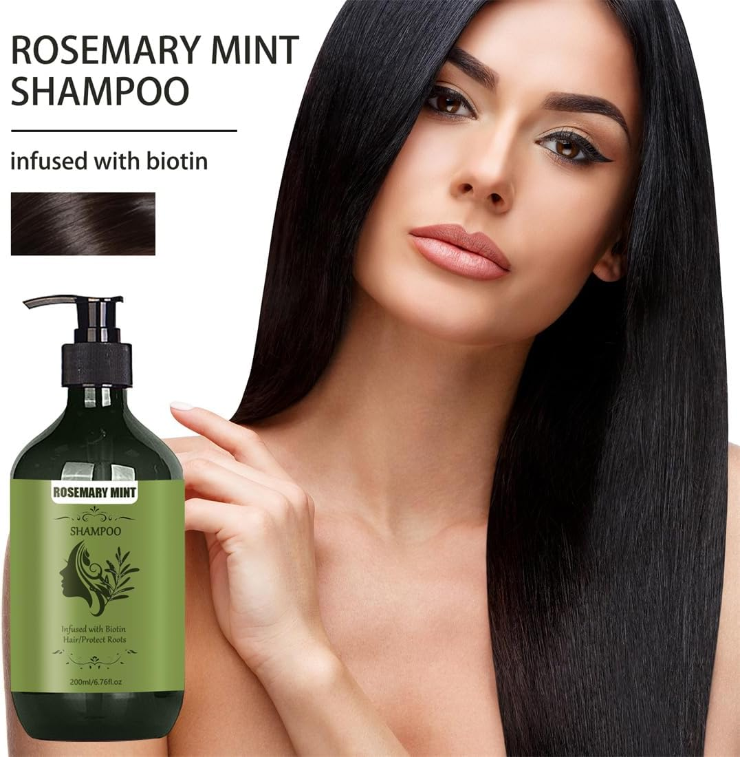 Rosemary Hair Growth Shampoo: Thickening and Regrowth Formula for Men & Women - Rosemary Mint Strengthening Shampoo, for Thinning Hair and Hair Loss, Cleanses and Helps Strengthen Weak and Brittle Hair image number 3