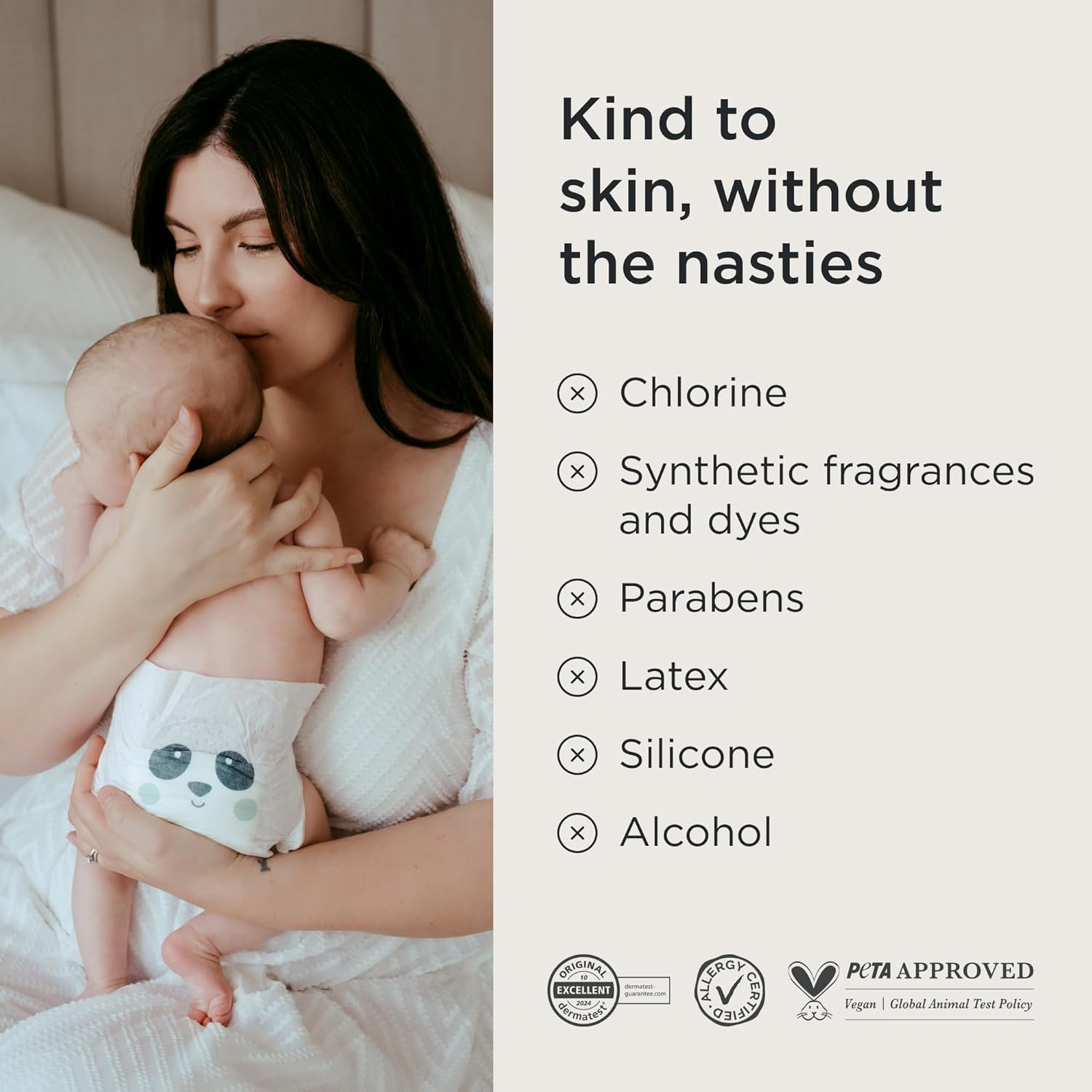 Kit & Kin Premium Eco-Friendly and Sustainable Baby Nappies Size 6 | Hypoallergenic with Flash Dry High-Performance Layer | Vegan & Chlorine-Free | Superior Leak Protection | 96 Nappies image number 6