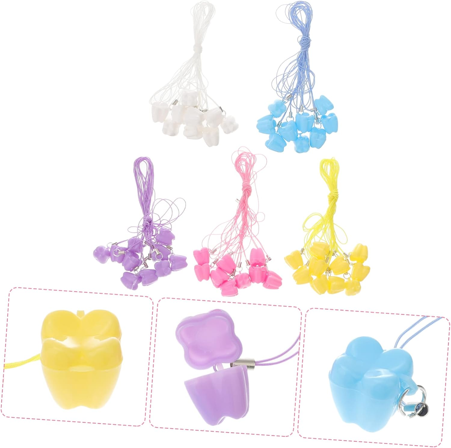 50Pcs Baby Teeth Keepsake Box Small Tooth Storage Organizer for Children Lovely Organizer Case Suitable for Baby Memory Preservation Random Color image number 4