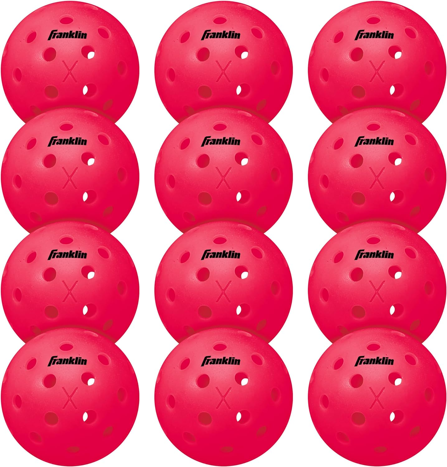Franklin Sports Outdoor Pickleballs - X-40 Pickleball Balls USA (USAPA) Approved 12 Pack outside Pink US Open Ball image number 6