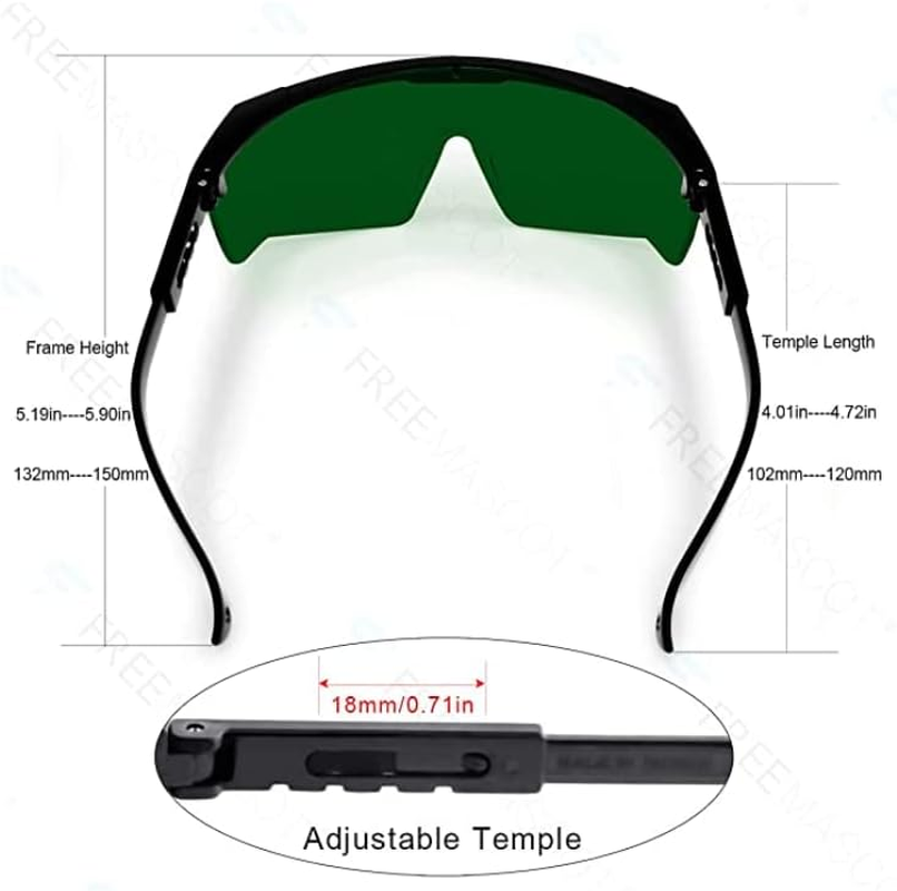 IPL 200Nm-2000Nm Laser Hair Removal and Laser Beauty Laser Safety Glasses for Operator Eye Protection (Green) image number 3
