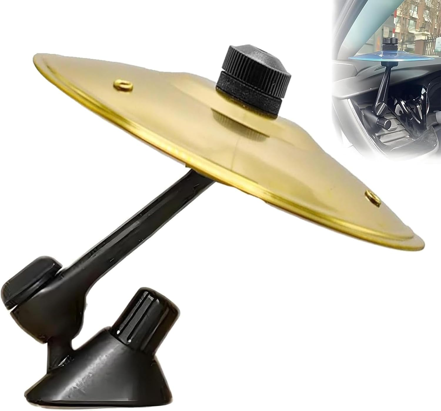 Car Crash Cymbal, Car Cymbal Air Vent, Mini Car Drum Cymbals Air Vent, Easy Clip-On Ride Cymbals for Music Lovers, Easy Installation for All Types of Vehicles (Gold*2)