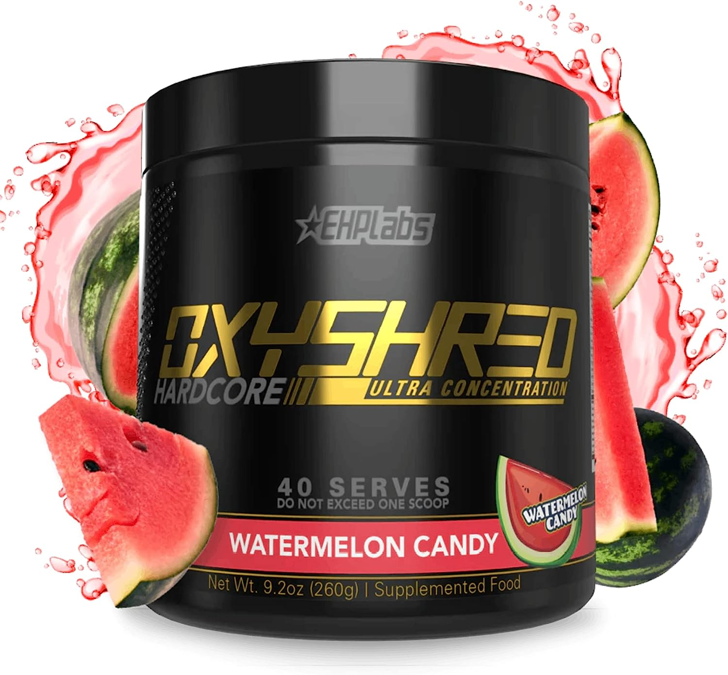 EHP Labs Oxyshred Hardcore Thermogenic Pre Workout Shredding Supplement - Promotes Shredding, Energy Booster, Pre-Workout, Mood Booster - Grape Bubblegum, 40 Servings