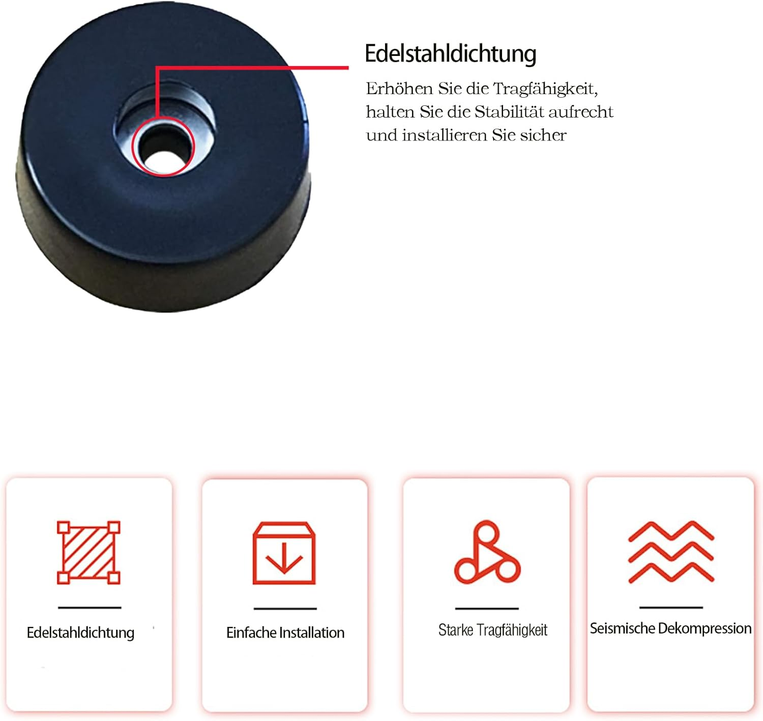 Zakora 20 Pack Rubber Bumper Feet with Stainless Washer and Screws, 0.3 X 0.59 (HD), Soft, Non Slip, Non Marking, Fine Grips for Appliances, Furniture, Electronics image number 2