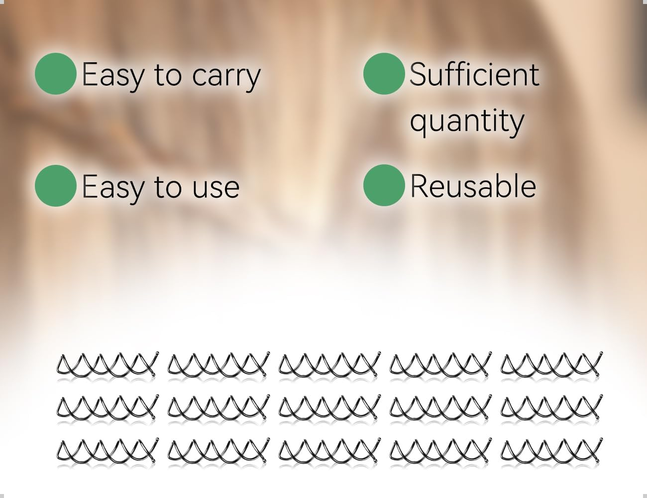 AOYEGIC Pack of 15 Spiral Hair Clips, Bun Hairpin, Used for Girls, Children, Hairdressers, Women, Home, Office, School, Birthday, Party, Anniversary (Black) image number 2