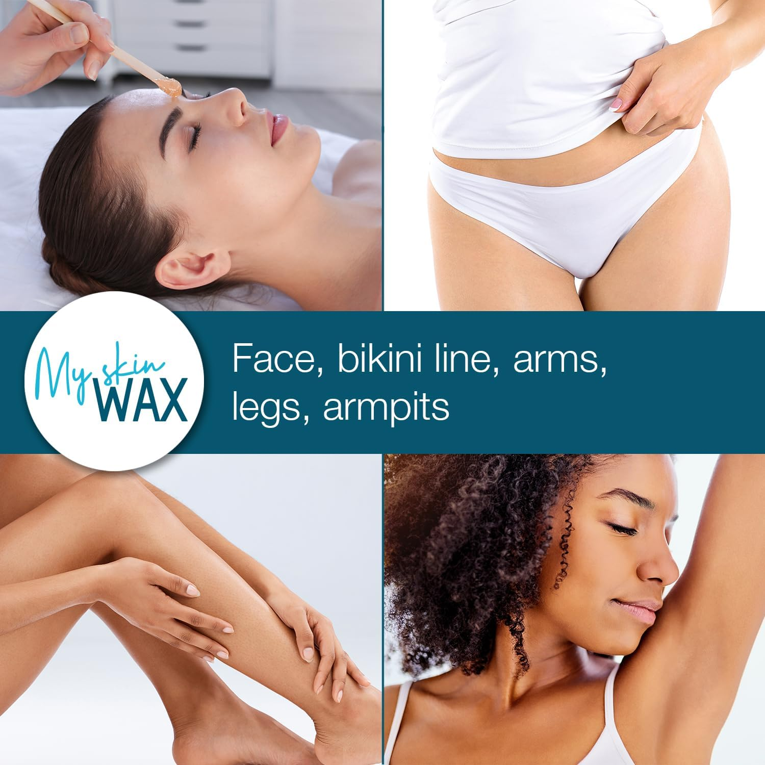 My Skin Wax - Hard Wax Beads, 400G, Hypoallergenic, Wax Beads for Sensitive Skin, Painless, Stripless Hair Removal Wax, Men, Women, Face Wax, Leg Wax, Bikini Wax, Brazilian, Eye Brow, Lip image number 3