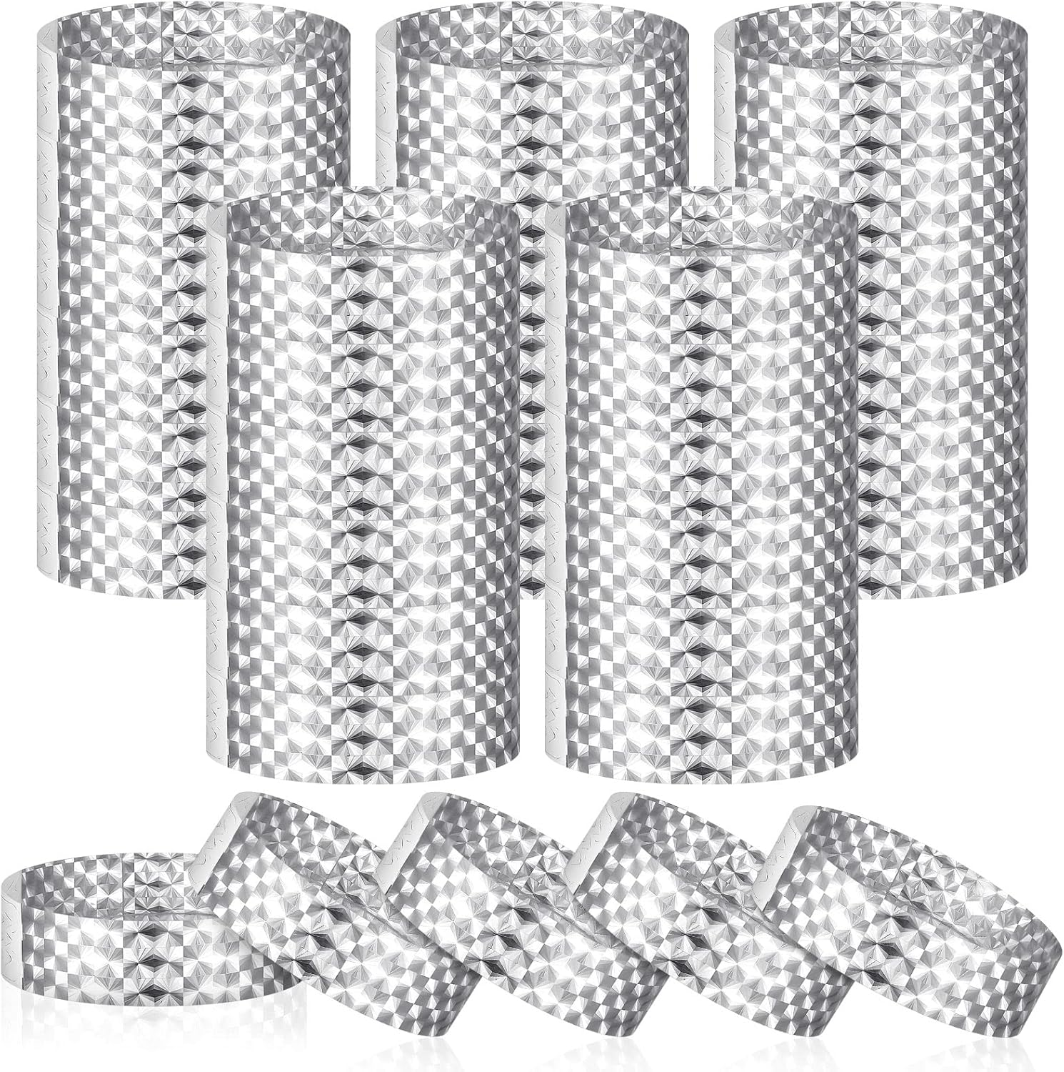 500 Pack Holographic Party Wristbands Assorted Colored Wristbands with Buckle Wristbands for Events Paper Wristbands Paper Bracelets Wristbands for Events Club Party (Gold, Red, Silver, Blue, Green)