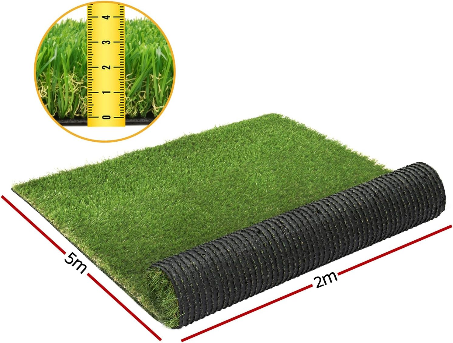Primeturf Artificial Grass Synthetic Fake Lawn Turf 2Mx5M Plant 4-Coloured 30Mm image number 5