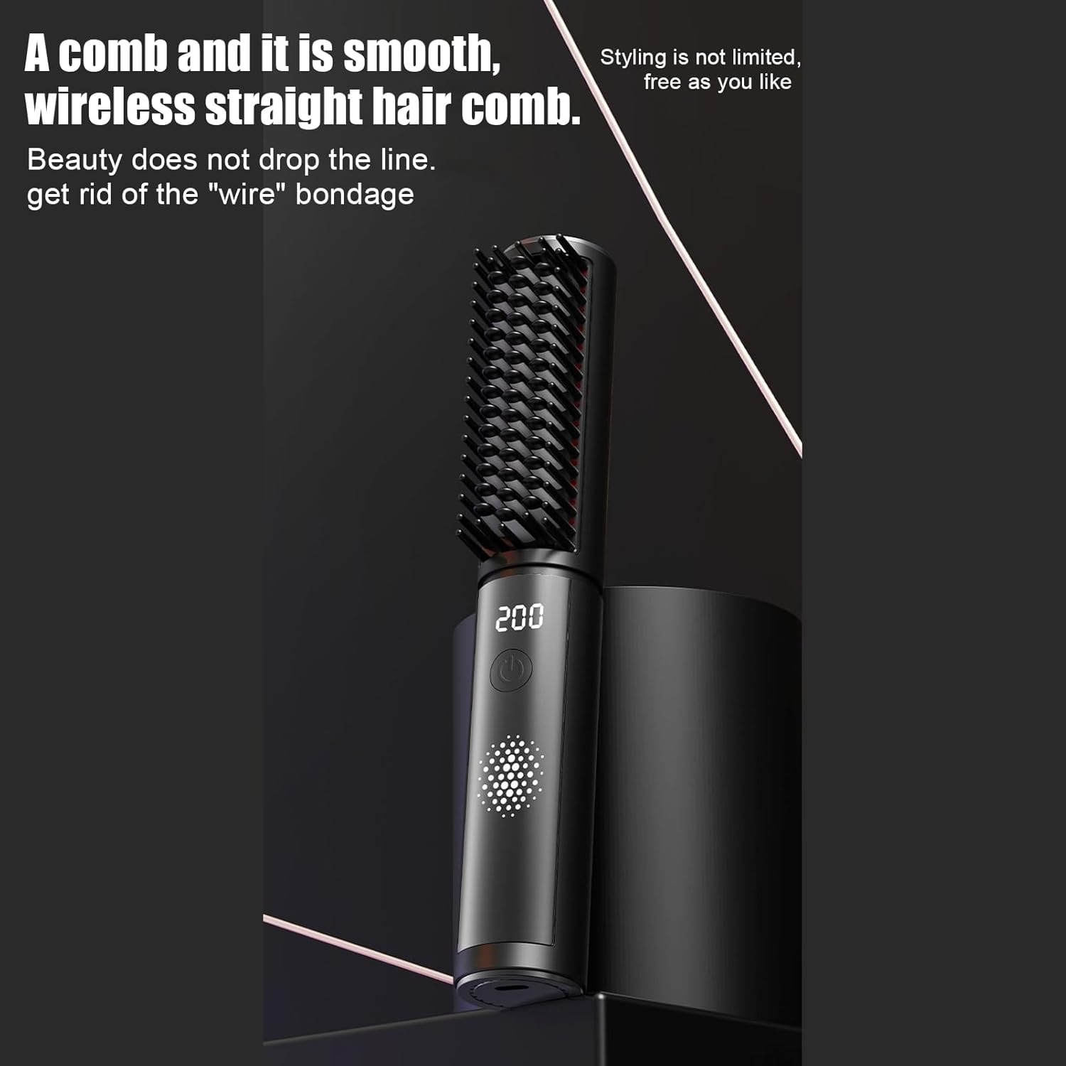 Straightening Brush, 320G Fast Heating Hair Straightener Brush, Titanium Coating 4 Temp Settings, Ionic Smoothing Technology, Portable Straightening Comb, Anti-Frizz Conditioner Tool image number 2