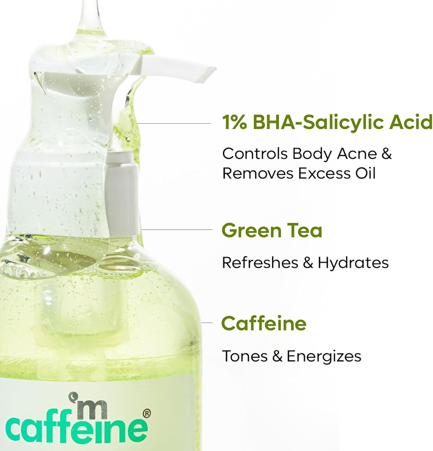 Mcaffeine Salicylic Acid Body Wash for Acne & Dark Spots | BHA Body Wash for Body & Back Acne | Daily Use Shower Gel for Men & Women - 200Ml image number 3