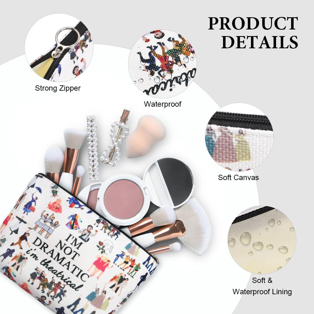 AYBUY Makeup Bag, Music Themed Personalised Cosmetic Bag, Music Lover Storage Bag, Zip Music Cosmetic Bag for Music Festivals, Travel, Inspired Gifts for Mom, Sister, Singer, Fans (C) image number 5