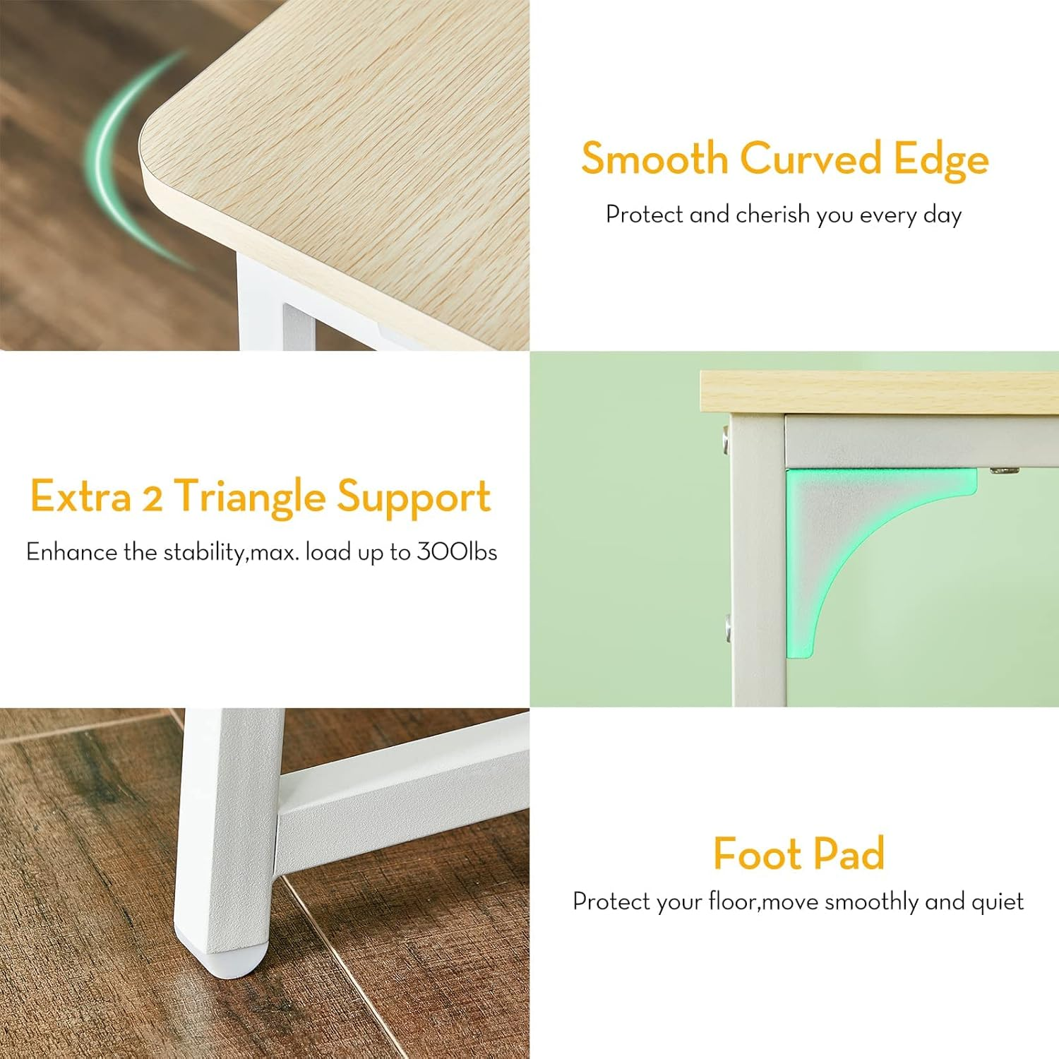 Folding Desk, Foldable Desk 80Cm for Small Spaces, Space Saving Computer Table Writing Workstation for Home Office, Easy Assembly (Oak, 80 X 40 CM) image number 3