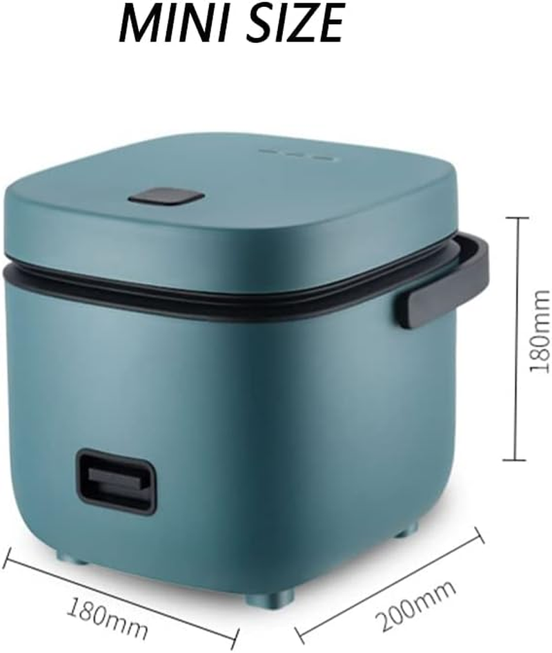Electric 1.2L Mini Rice Cooker with Removable Nonstick Pot Steaming Dish Rice Spoon and Measuring Cup Keep Warm Function Kitchen Appliances for 1-3 Person, Cooking Soup, Rice, Stews & Oatmea (Green) - Green image number 2