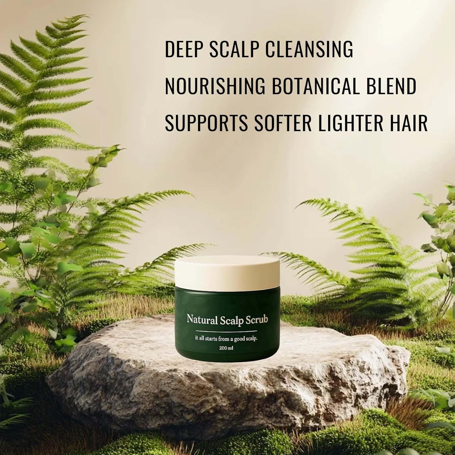 Depehelp Natural Scalp Scrub, Deep Cleansing & Nourishing Exfoliating, Gentle Formula, Moisturizing and Comfortable, Suitable for All Hair Types
