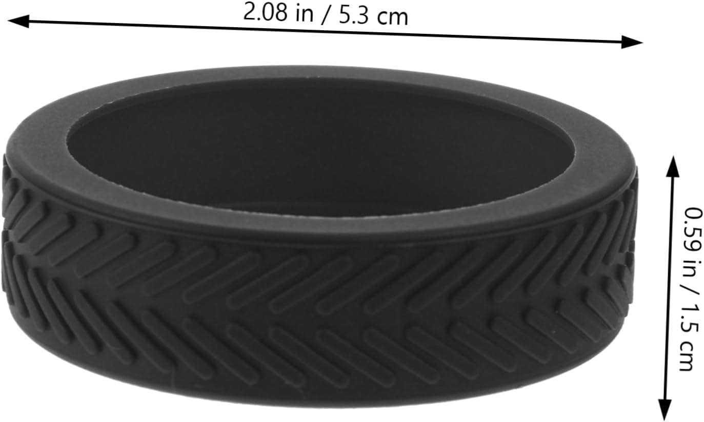 FUNOMOCYA 8Pcs Rubber Luggage Wheel Covers for Suitcases Noise-Reducing Dark Black Suitcase Wheel Protectors Compatible with Hardwood Floors image number 6