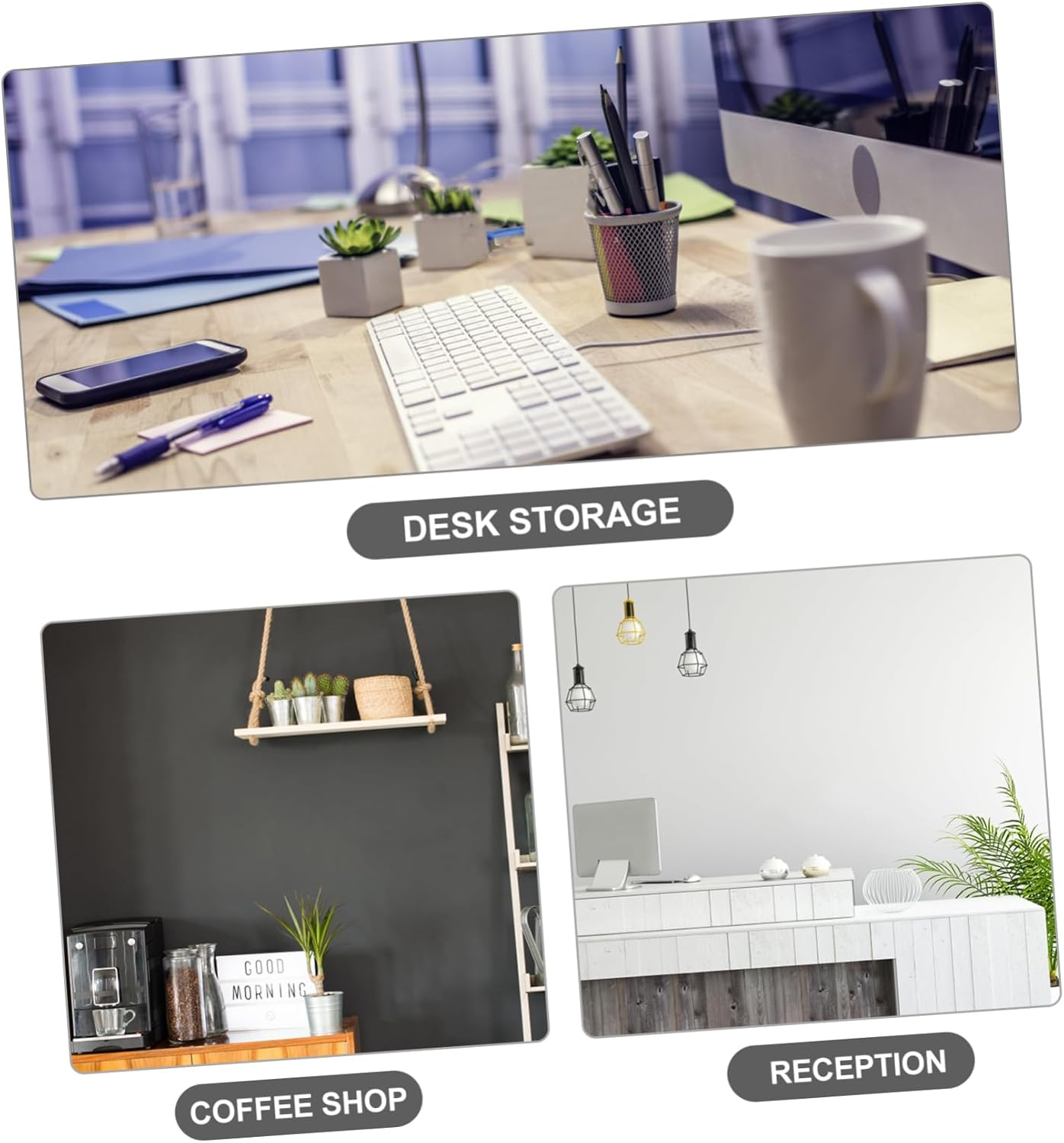 Parliky Rustic Wooden Desk Organizer Office Storage Wooden Box Desk Accessory for Women image number 2