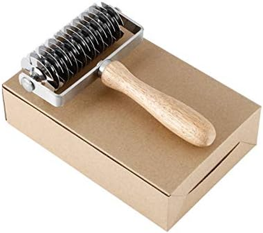 INCHOO Homemade Stainless Steel Dough Lattice Roller Cutter Bread Pastry Baking Tool Dough Docker Needle Roller Wheel image number 5