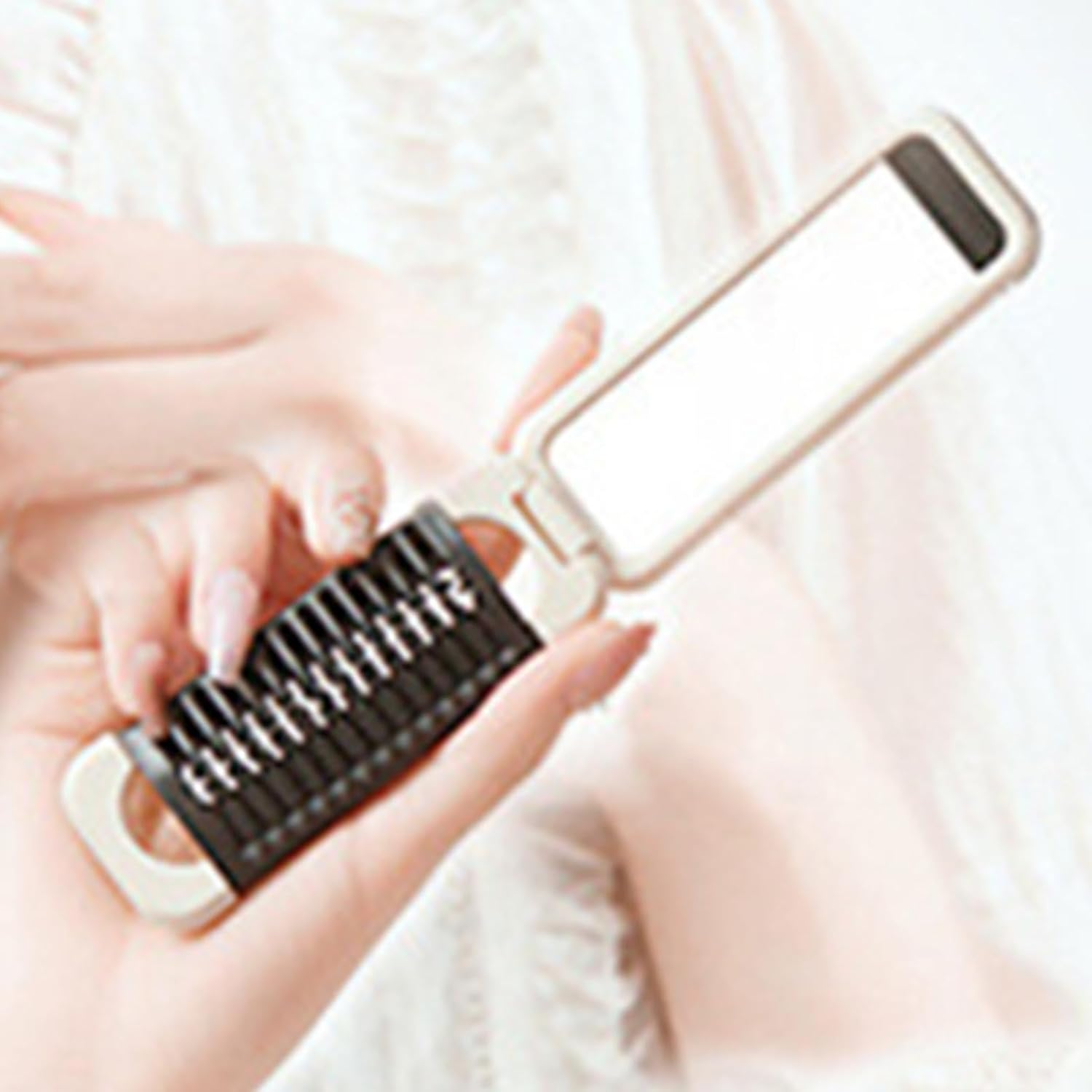 Foldable Hair Brush with Mirrors, Portable Air Cushion Comb, Travel Hair Styling Tool, High Top Artifact Hair Comb, Scalp Massage Brush for Curly Hair, Ladies&rsquo; Foldable Hair Brush, Air Cushion Comb image number 6