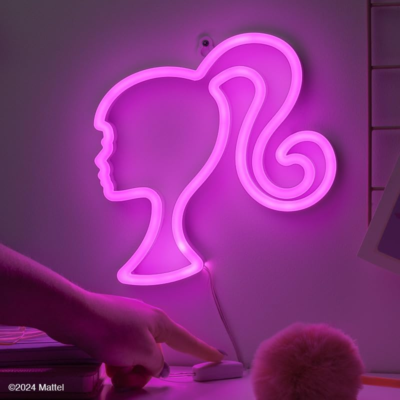 Paladone Barbie LED Neon Light - Officially Licensed Iconic Pink Doll Shaped Lamp, USB Powered, Girls Bedroom Accessories & Decor
