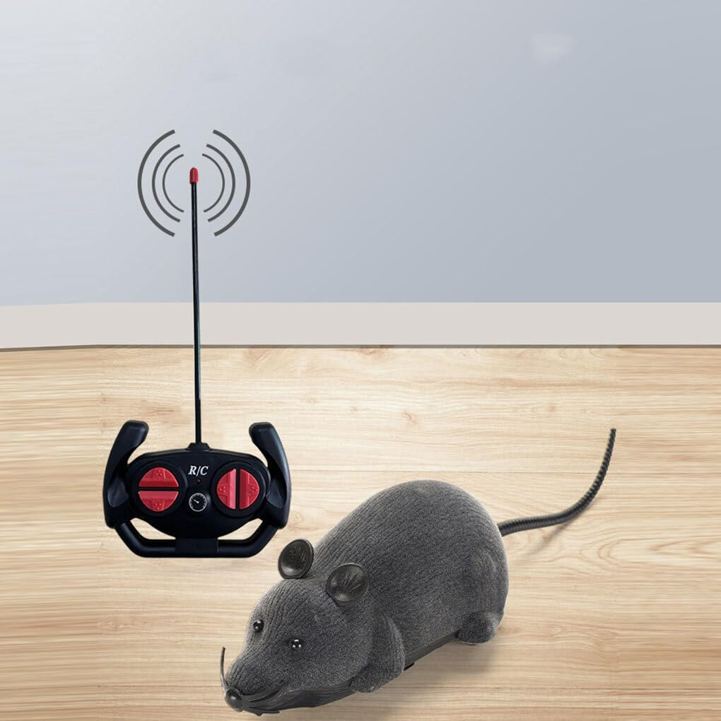 Robotic Mouse Cat Toy Interactive Pet Play for Cats Kittens Remote-Controlled Rats Plastic Electronic Cat Toy RC Cat Toy, Dark Grey - Dark Grey image number 3