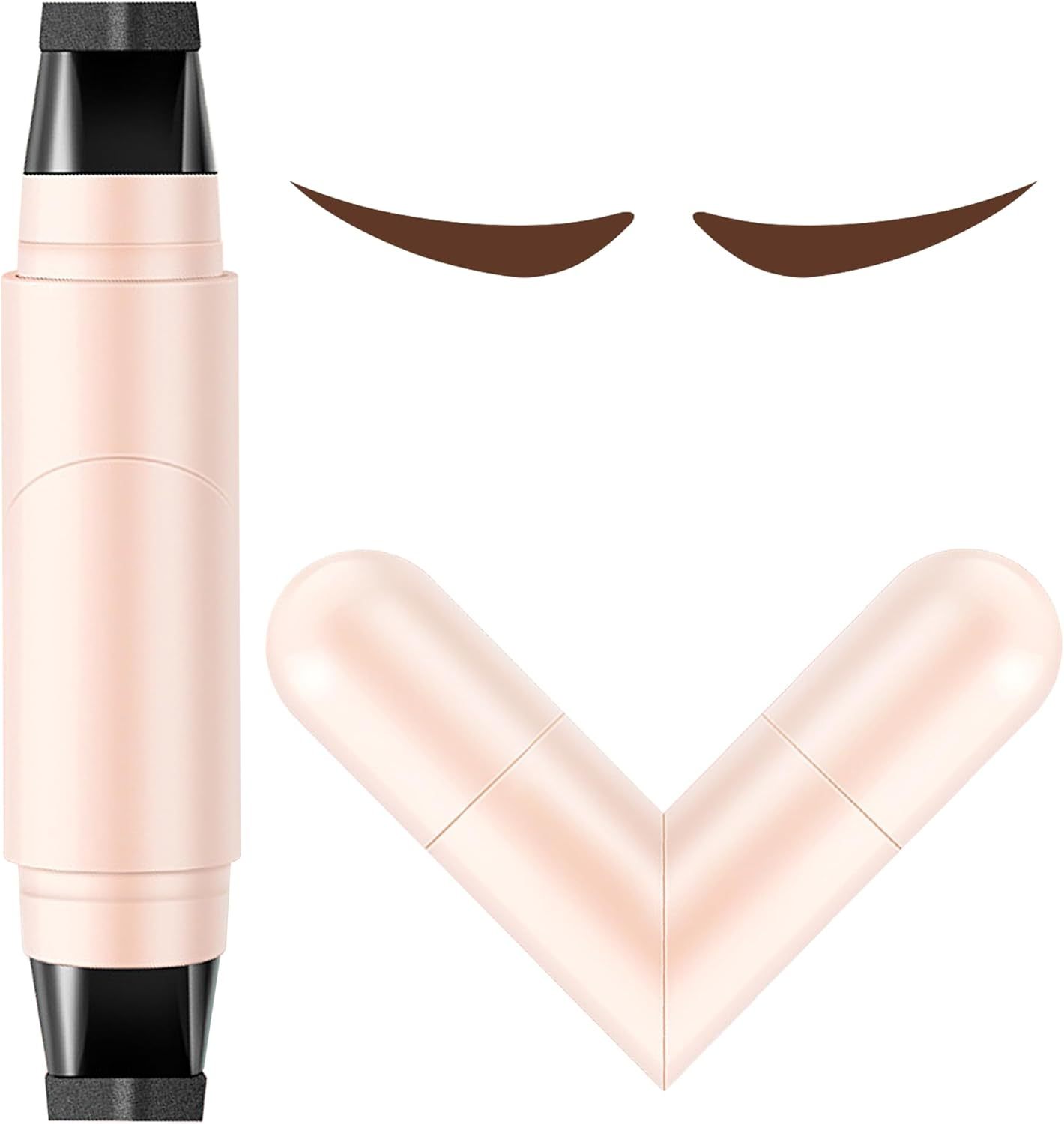 2Pcs Winged Eyeliner Stamp Pen - Symmetrical Winged Liner Stamp with Smudge-Proof Formula, Water-Resistant & Quick-Dry for Beginners, for Beginners Student (Black)