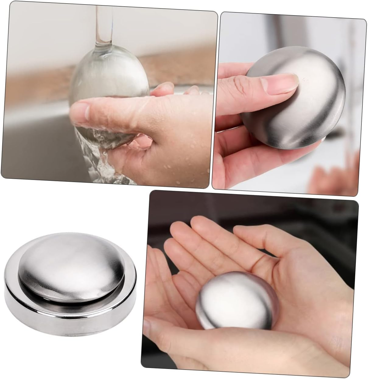 LIFKICH Metallic Soap Bar for Odor Removal Stainless Steel Fridge Smell Absorber Hand Wash Odor Dishwasher Friendly