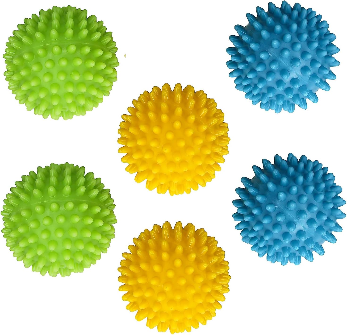 Dryer Balls Laundry anti Static - 6 Pack Reusable Plastic Clothes Drying and Fluffing Fabric Softener Balls 3 Inches Assorted Colors image number 3