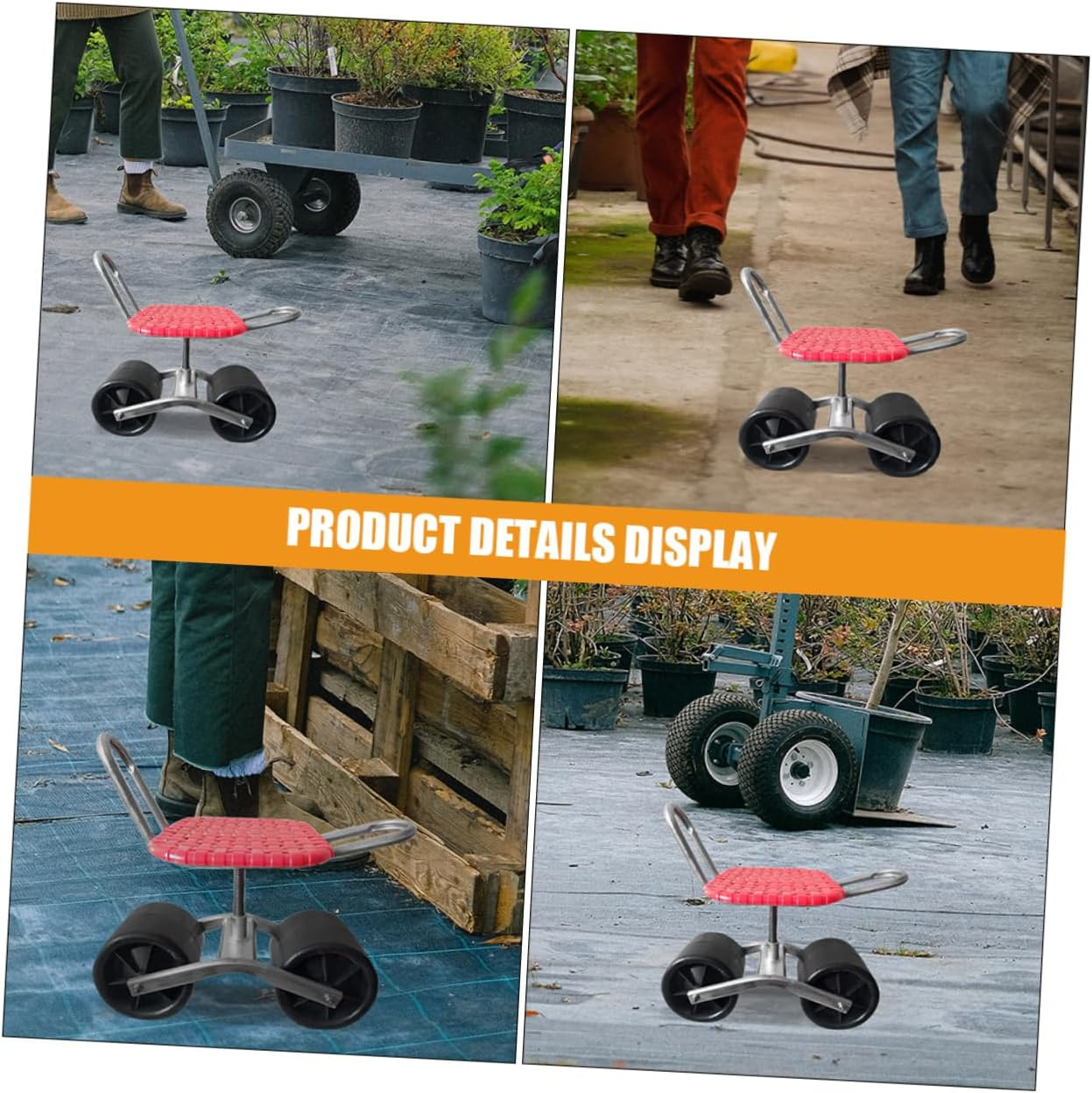 BESPORTBLE 2Pcs Rubber Material Rolling Stool Wheel for Garden Seat Wheel for Gardening image number 1