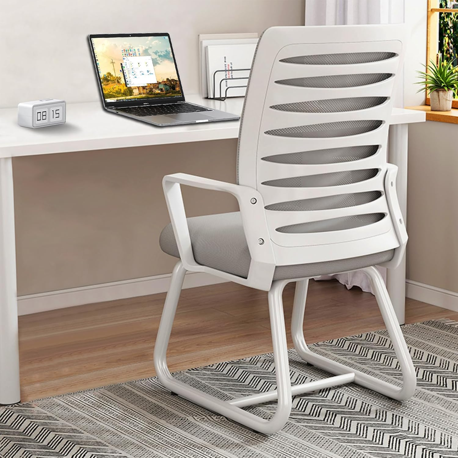 Office Chair, Ergonomic Computer Desk Chair with Soft and Breathable Latex Cushion, Mid Back Home Office Study Computer Chair with Comfortable Lumbar Support for Teens Men Women image number 1