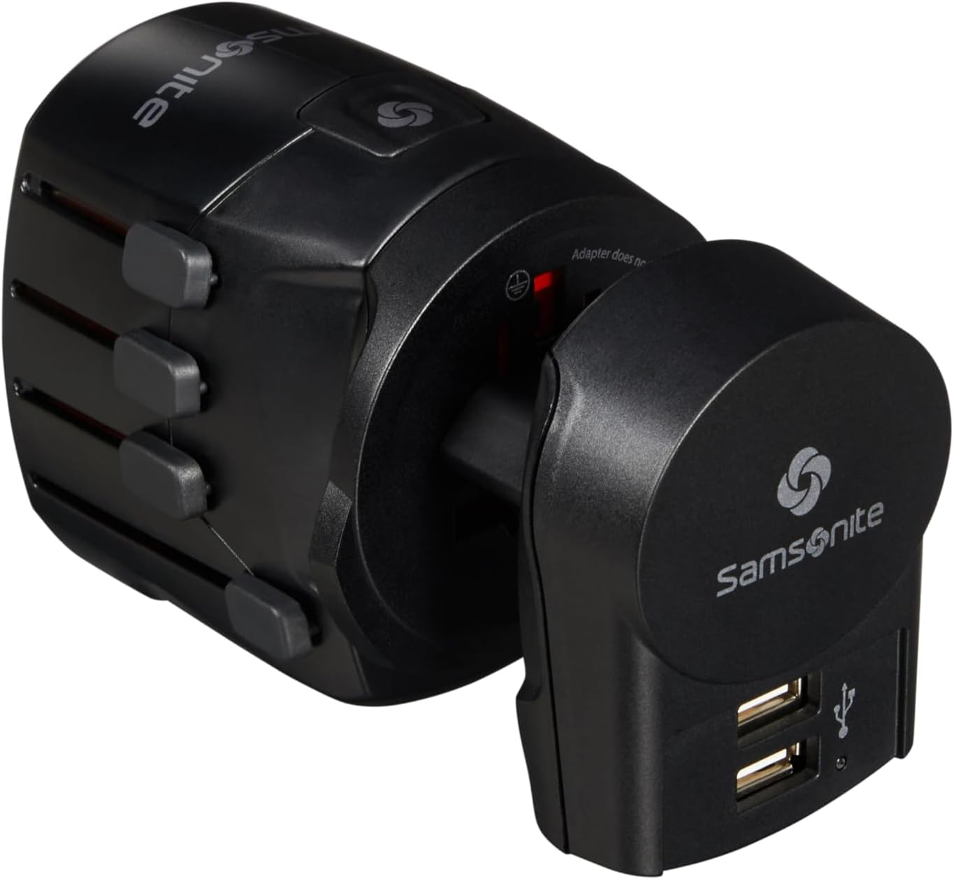 Samsonite Travel Accessories - World Adaptor Pro 3-P+USB, Black, Black (Black), Travel Bottles & Containers image number 1