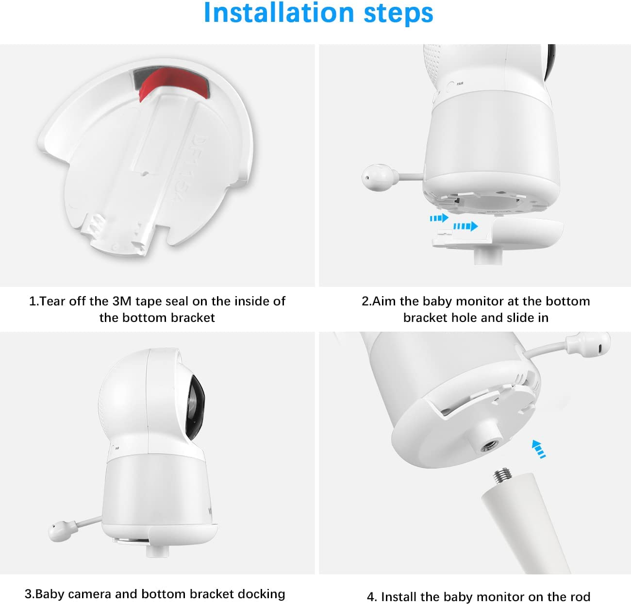 HOLACA Flexible Twist Mount Bracket for Vtech RM5754,RM5854,RM7754 Baby Monitor
