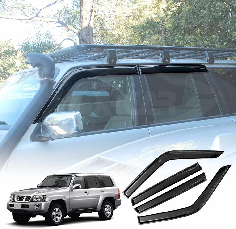 X-CAR Weather Shield Weathershields Car Window Visor Compatible with Nissan Patrol GU Y61 1998-2016 image number 2