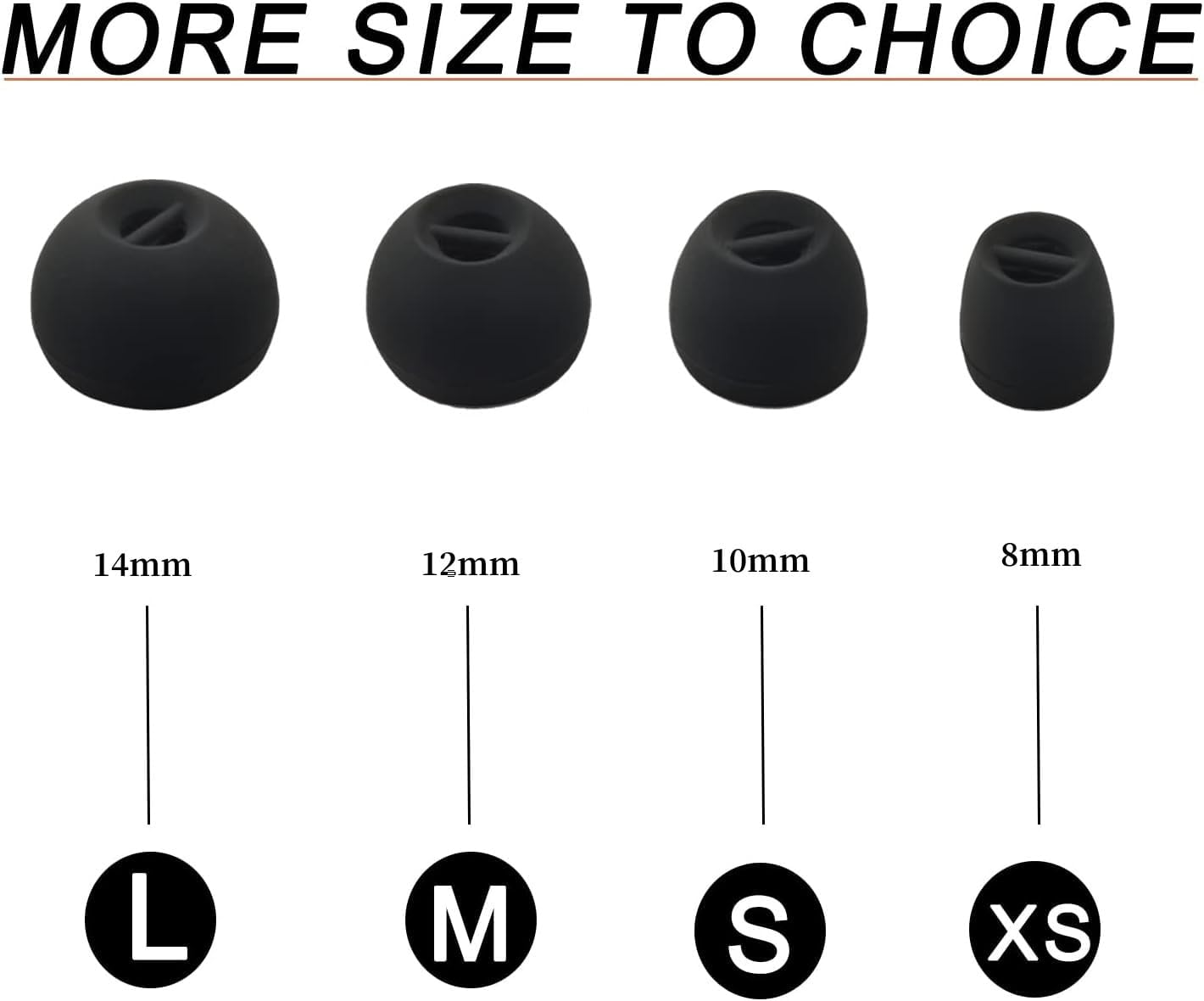 16Pcs Compatible with Sennheiser CX Plus/Momentum 2 Ear Tips, CX 3.00 CX 5.00 CX 6.00 CX 7.00 Replacement Soft Flexible Silicone Eartips Earbuds Accessories Compatible with Sennheiser CX 300S (Black) image number 2