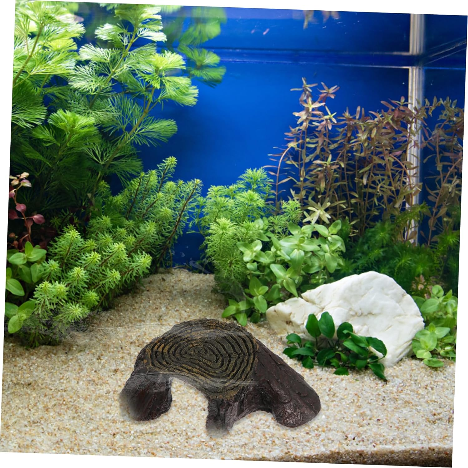 VICASKY Reptile Climbing Platform Tortoise Terrace Aquarium Decor Resin Basking Dock with Tree Hole Design Pet Climbing Terrace for Fish Tank Landscaping Habitat image number 3