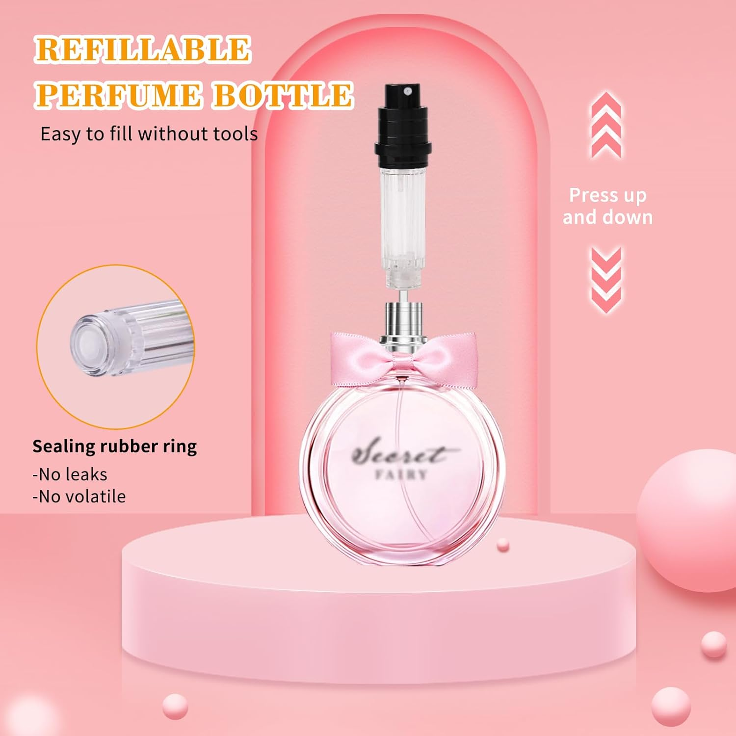 4PCS Perfume Atomiser Refillable Travel Bottle, Leakproof Travel Perfume Atomiser Mini Spray Bottle, Portable 5Ml Travel Perfume Bottle for Handbag Purse Pocket image number 5
