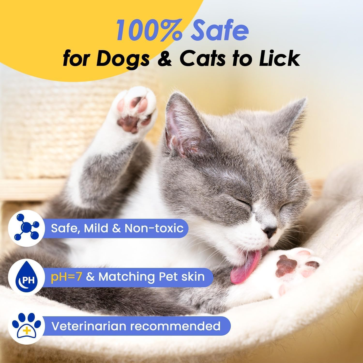 Deodorizing & Cleaning Pet Wipes Supplies for Dogs and Cats, Nourish Fur Coconut Oil Glove-Type Puppy/Cat Grooming Wipes for Multi-Pet Families, Daily Care in between Baths, 20 PCS - Original Scent image number 5