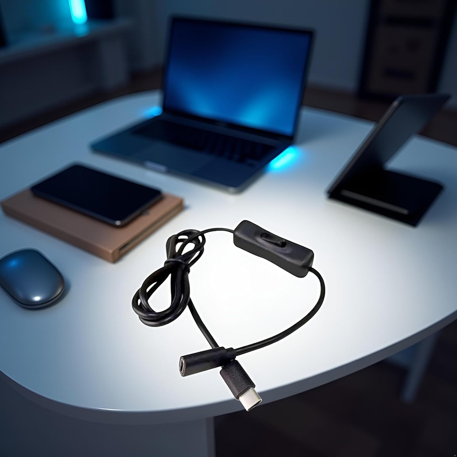 Black USB C Extension Cable with On/Off Switch Perfect for Charging and Data Transfer on Any Type C Device Type C Male to Female Cable Home Audio Accessories Cables and Interconnects image number 5