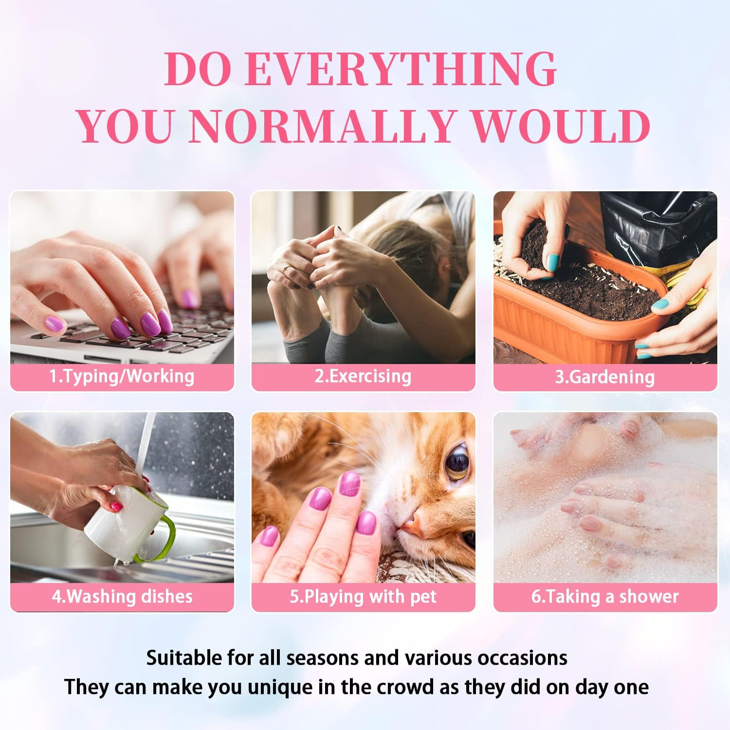 KXAMELIE Feather Light Green Nails for Gluing Medium Short Square Nail Studio Coffin Fake Nails Plain Seamless Soft Gel Fingernails for Women and Girls Press-On image number 4