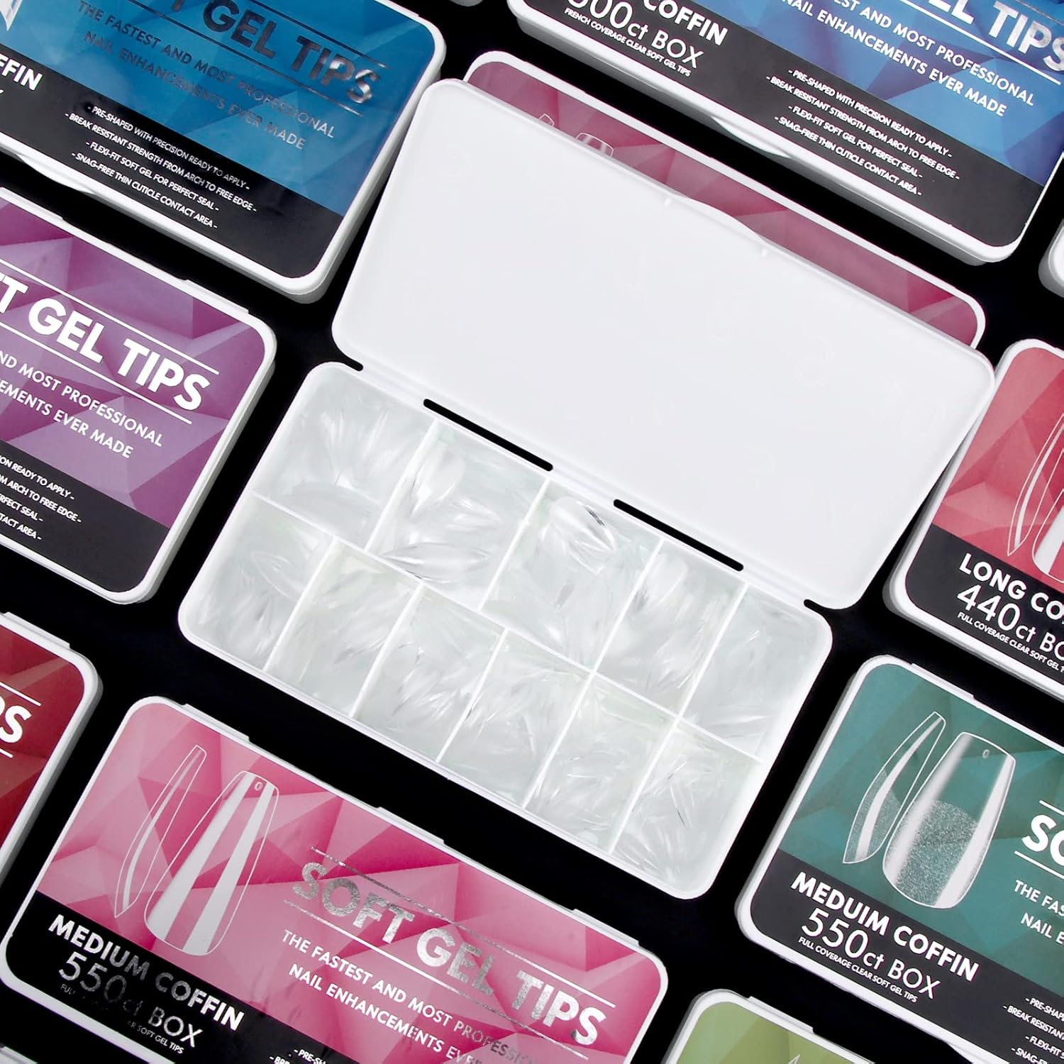 YUNAI Medium Almond Nail Tips - Soft Nail Extension Tip Kit, Pre-Shape Half Matte Full Cover Medium Almond Press on False Nail Tips for Nail Extension Home Salons DIY Nail Art - 10 image number 3