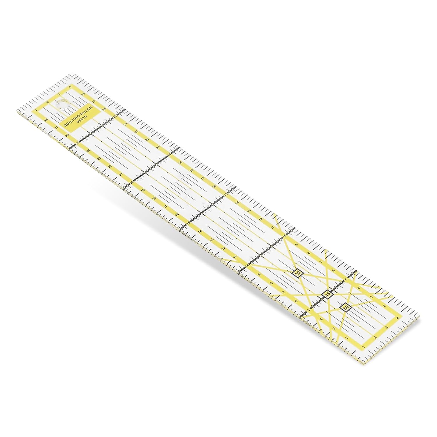 Omabeta 1PCS 5X30Cm Quilting Ruler, Acrylic Fabric Cutting Ruler for Home DIY Sewing Projects,Non-Slip Ruler,Yellow
