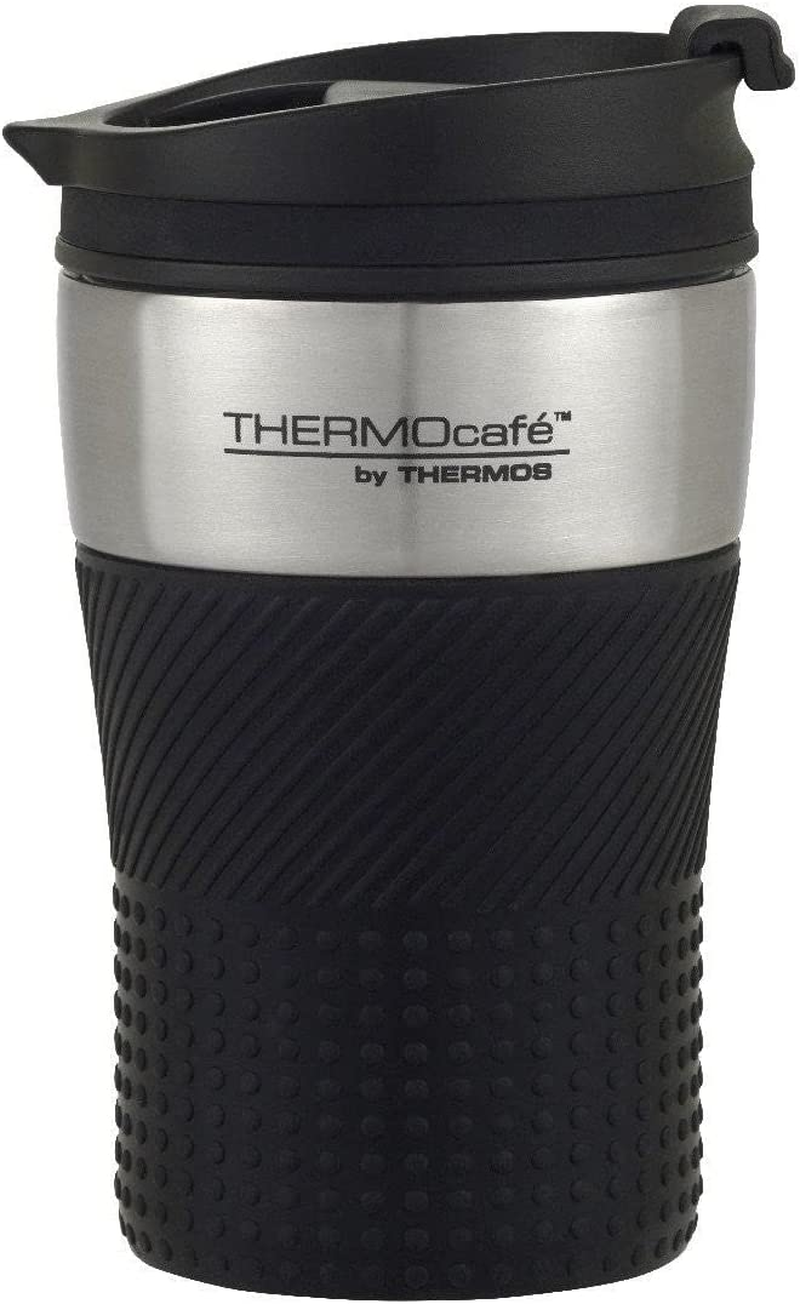 Thermocafe by Thermos Vacuum Insulated Stainless Steel Travel Cup, 200Ml, Black, HV200BK6AUS