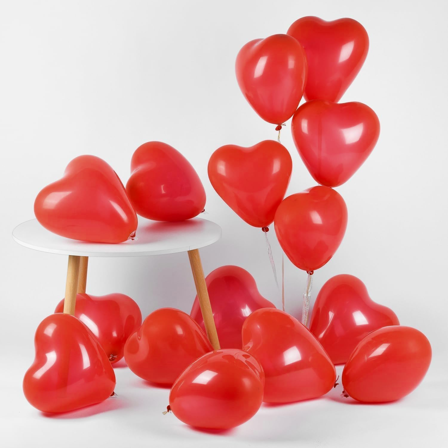 50 Pcs Red Heart Balloons, 10In Latex Heart Shape Balloons, for Valentines Day, Wedding,Proposal, Wedding Anniversary Party Decoration. image number 2