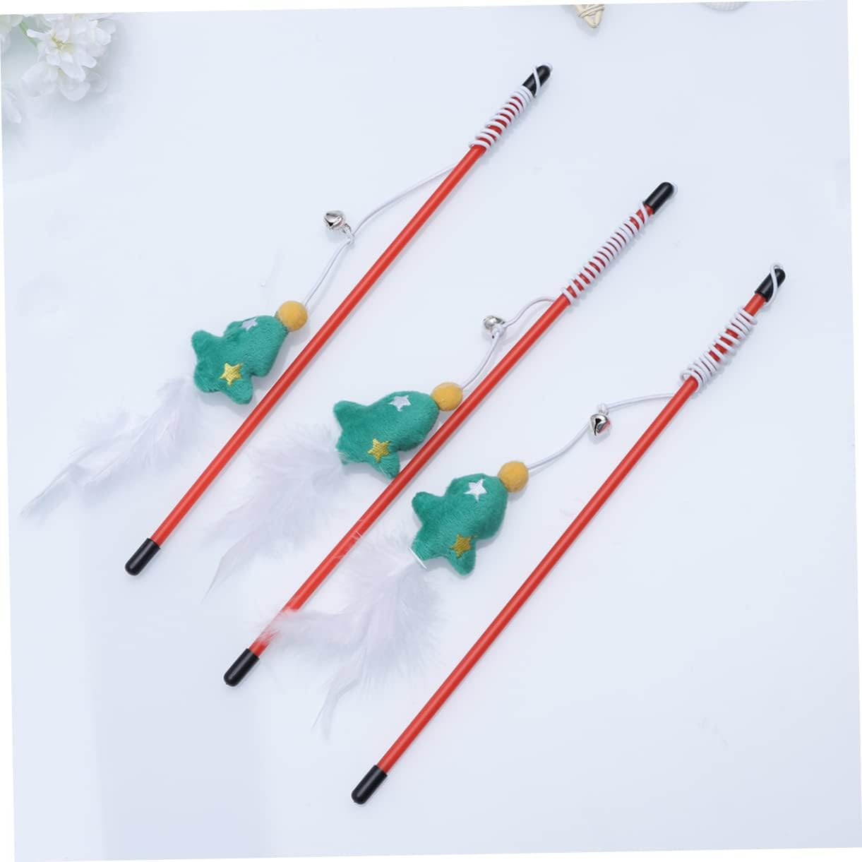 Beaupretty Pack of 3 Interactive Cat Teaser Wand Christmas Cat Interactive Toy Cat Toy Christmas Cat Teaser Toy Christmas Cat Teaser image number 4