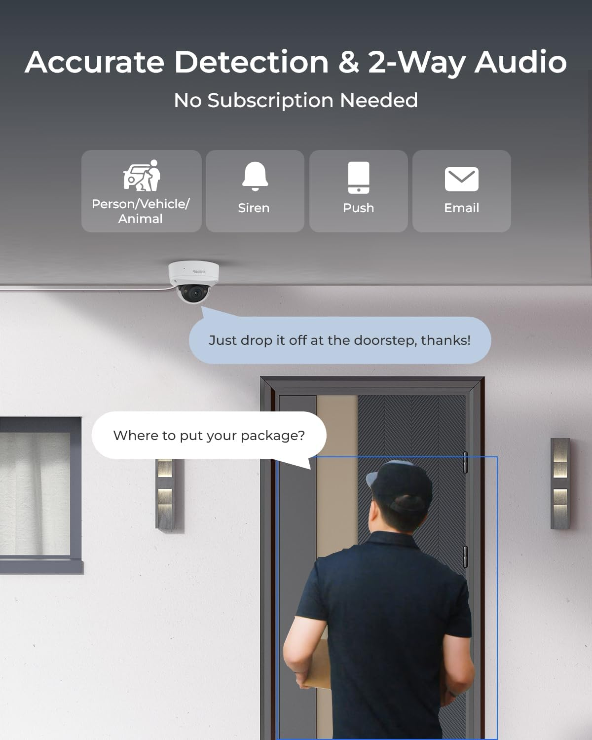 Reolink 12MP 8CH Poe Security Camera System with IK10 Vandalproof, 4Pcs Dome Poe Cams Outdoor, Spotlights Color Night Vision, Built-In 2TB HDD, Smart AI Detection, Two-Way Talk, RLK8-1200V4 image number 5