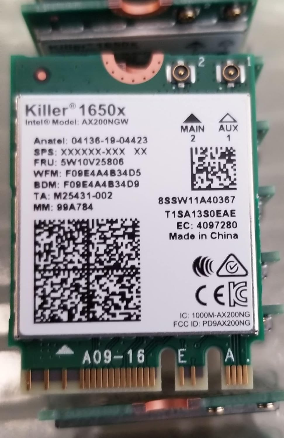 Intel Killer Wi-Fi 6 Ax1650X AX200 M.2 2230 Bluetooth 5.2 Wifi Card (Single Pack) image number 3