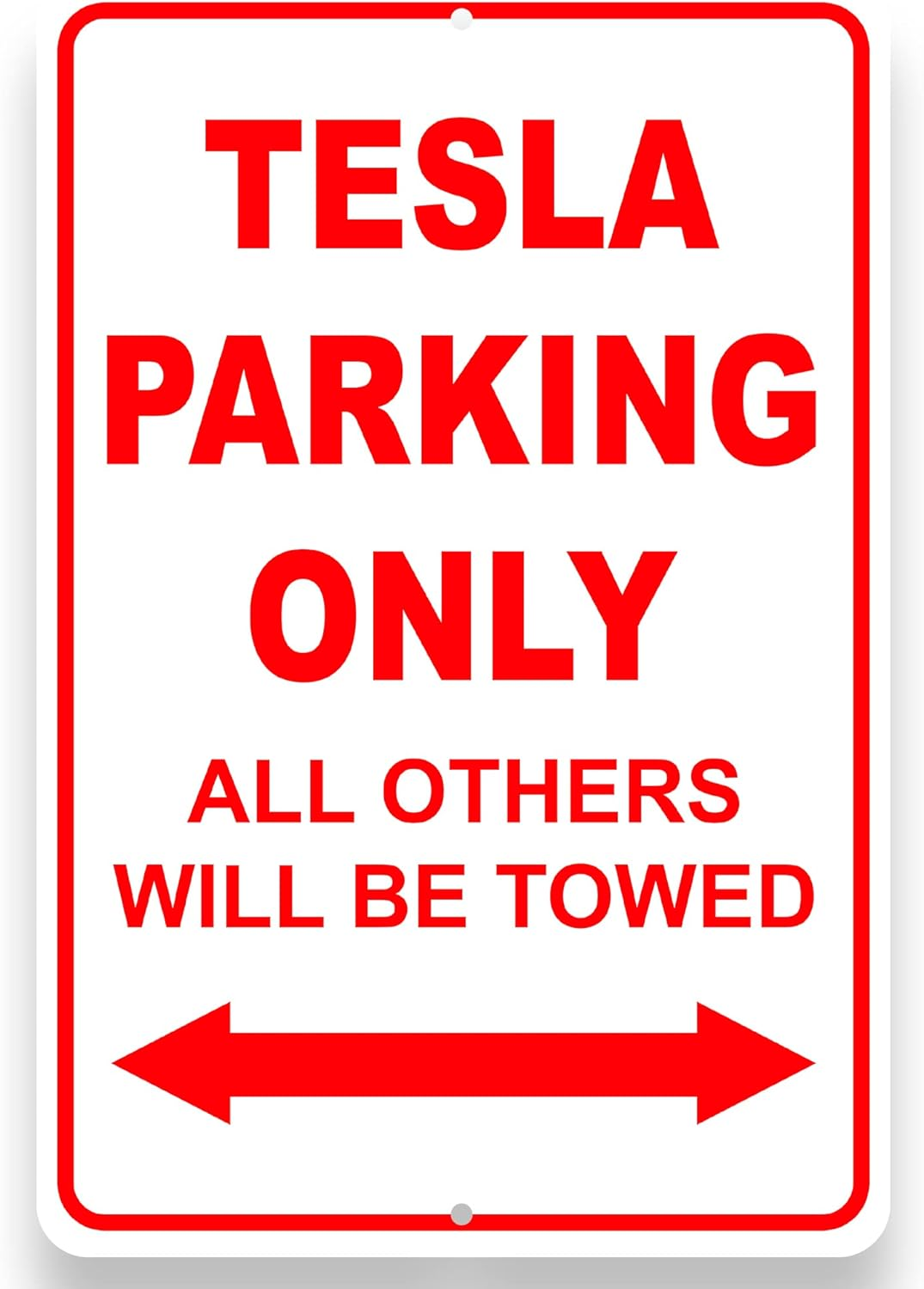 Tesla Parking Only Sign - 8X12 Aluminum Tesla Garage Signs image number 5