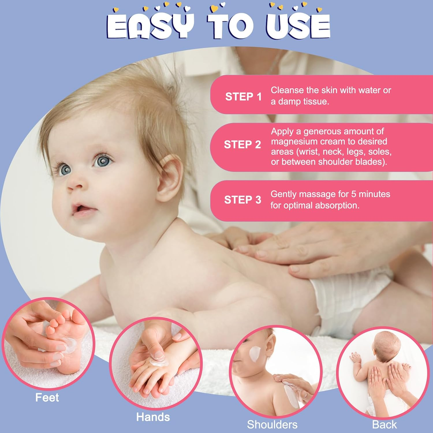 Magnesium Cream for Kids - Topical Magnesium for Sleep & Skin Hydration, Soothe and Nourish Skin with Calendula, Aloe Vera & Shea Butter, Gentle Formula, 150G